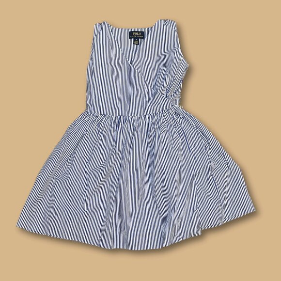 Polo by Ralph Lauren Blue & Whit Stripe Wrap Dress - Picture 2 of 3